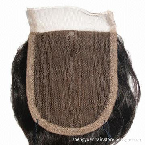 Hot Sale 5A Grade 100% Human Hair Top Lace Hair Closure, Body Weave, Natural Black, 10 to 18 Inches